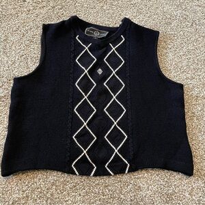 Vintage St. John Sport Argyle knit tank sweater